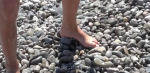 Walking on the pebble beaches in Nice, France is painful.